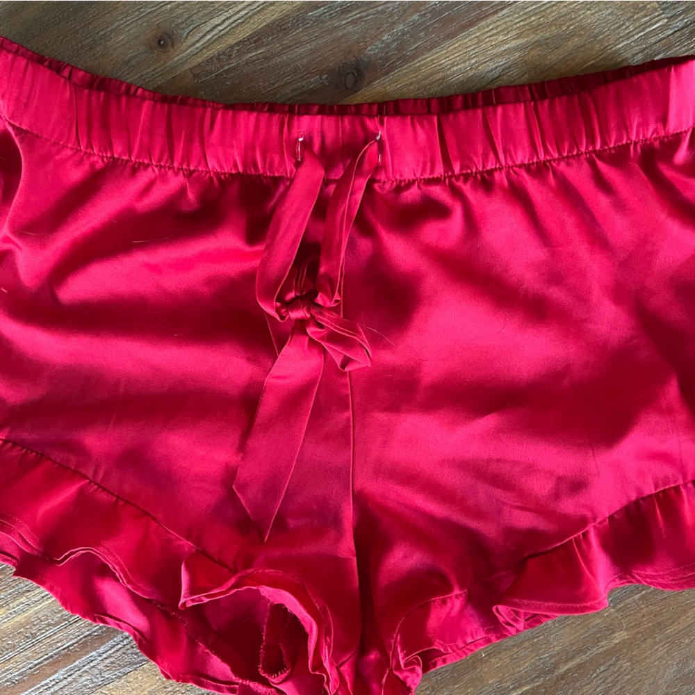 medium red victoria secret shorts